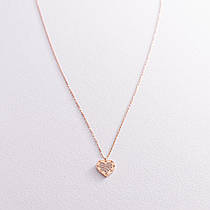 Золоте кольє "Серце" з фіанітами кол01713   LOVE-SHOPE