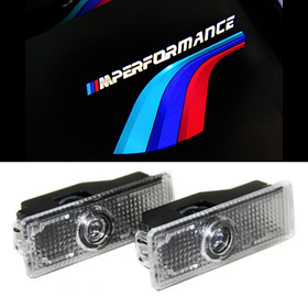 Проектор підсвічування логотипу для дверей BMW (БМВ) M-performance напис + триколор E90 F30 E60 F10 F01 E70 F15