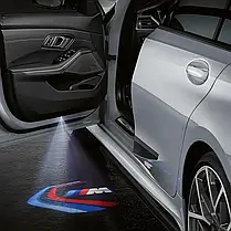Проектор підсвічування логотипу для дверей BMW (БМВ) триколор + лого M-performance E90 F30 E60 F10 F01 E70 F15, фото 3
