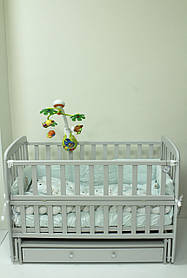 Дитяче ліжечко Дубок Друзі з ящиком та маятником, Сірий