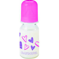Бутылочка для кормления Baby-Nova Декор стеклянная 125 мл Розовая (3960331)