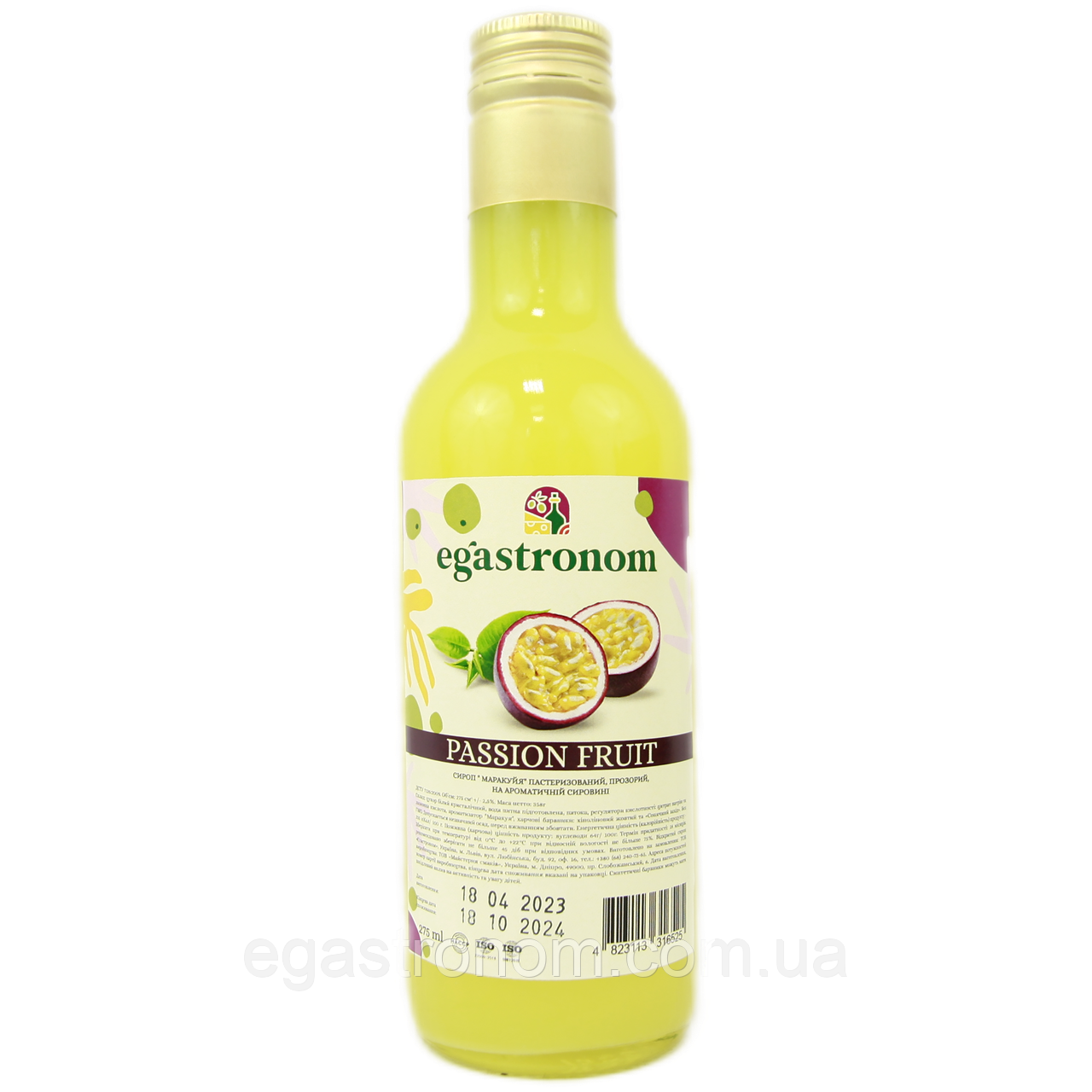 Сироп маракуя Єгастроном Egastronom passion fruit 275ml 16шт/ящ (Код: 00-00012399)