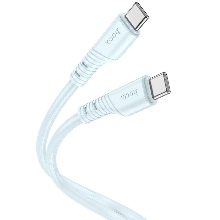 Кабель для зарядки з швидкою зарядкою 60W Type-C to Type-C Android HOCO X97 |3А/1м| Блакитний