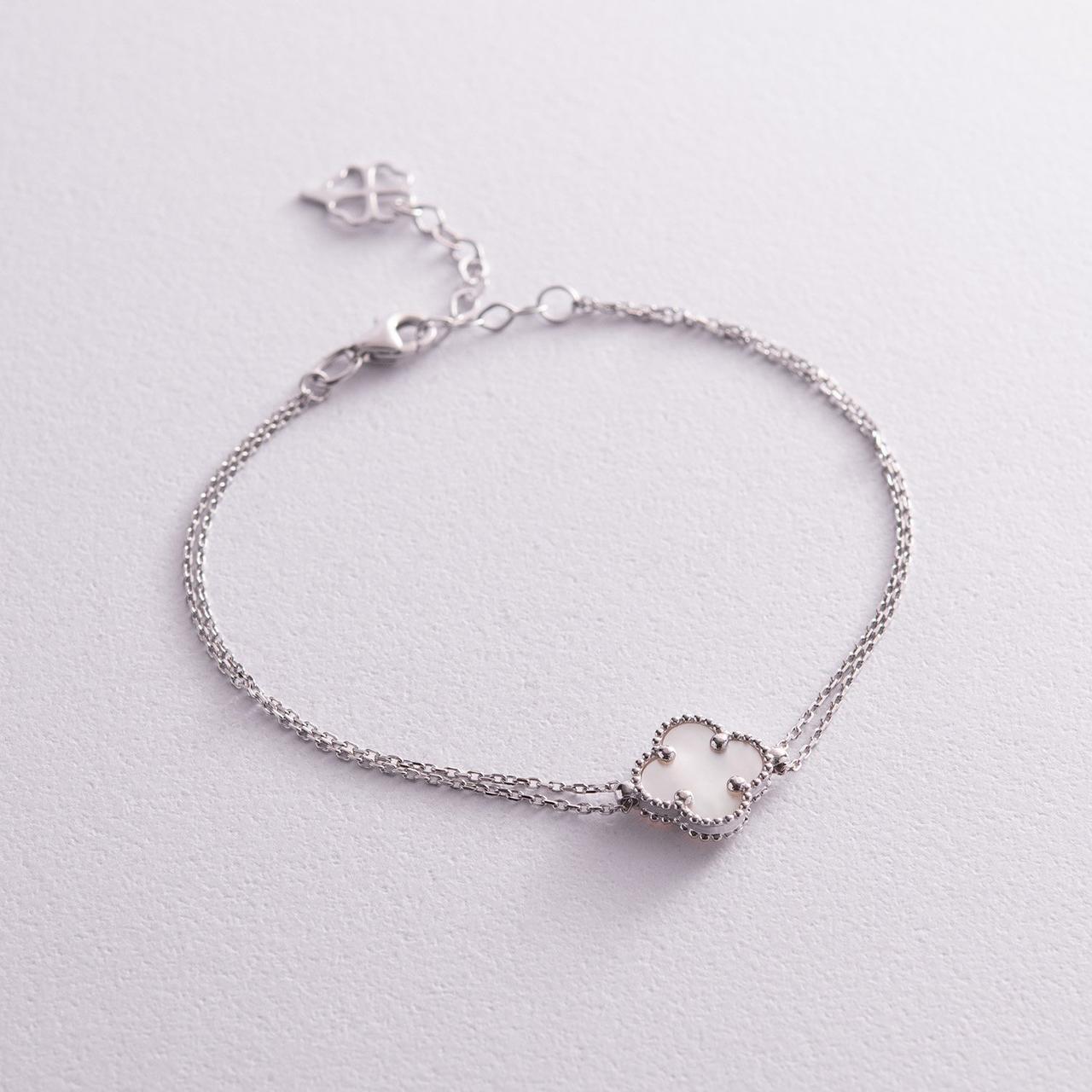 Браслет "Клевер" із білого золота (перламутр)
б04907 LOVE-SHOPE