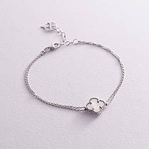 Браслет "Клевер" із білого золота (перламутр) 
б04907  LOVE-SHOPE