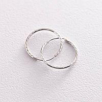 Серьги - кольца в белом золоте (1.8 см) с07153 LOVE-SHOPE