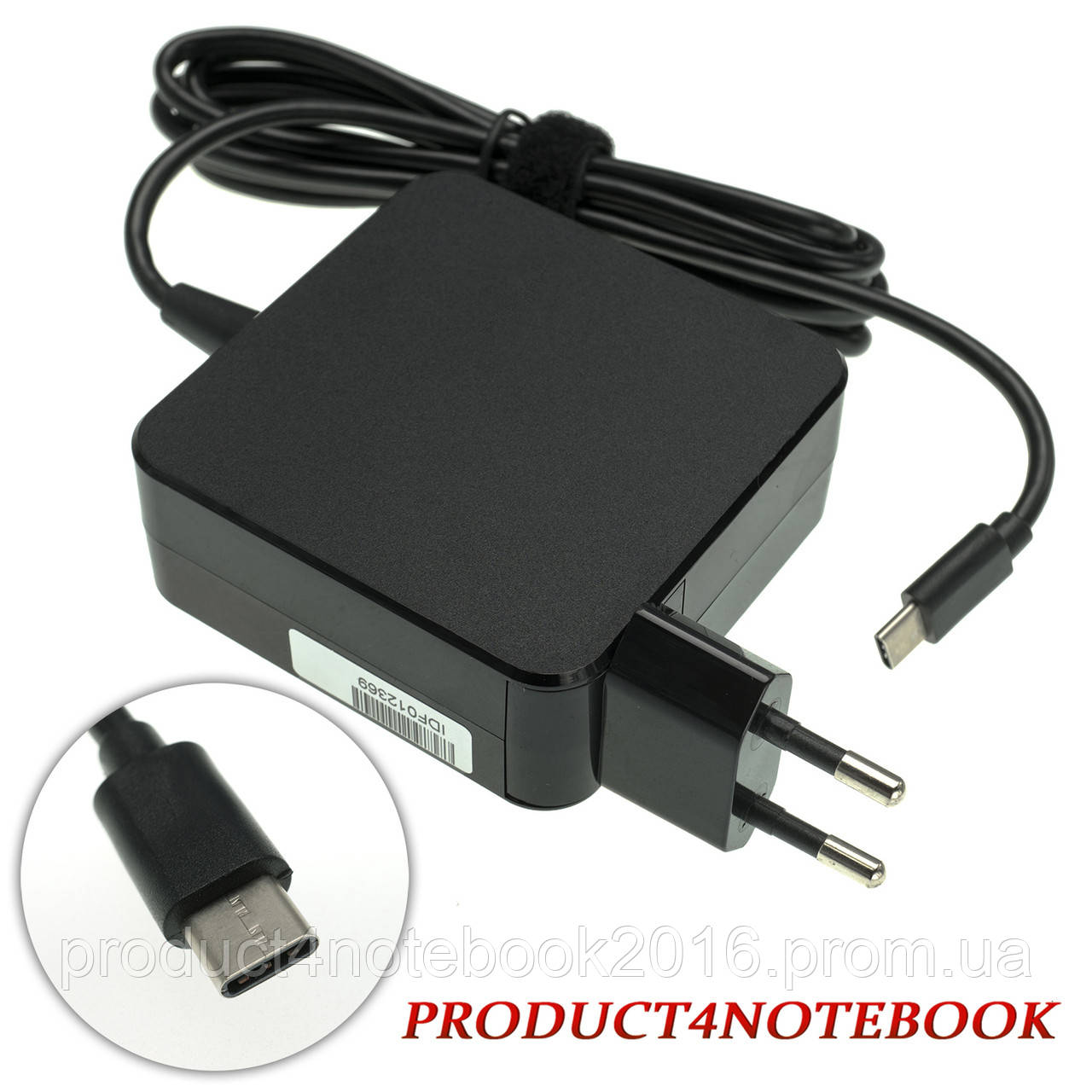 Блок живлення для ноутбука ASUS USB-C 65 W, Type-C, квадратний, адаптер + перехідник, Black
