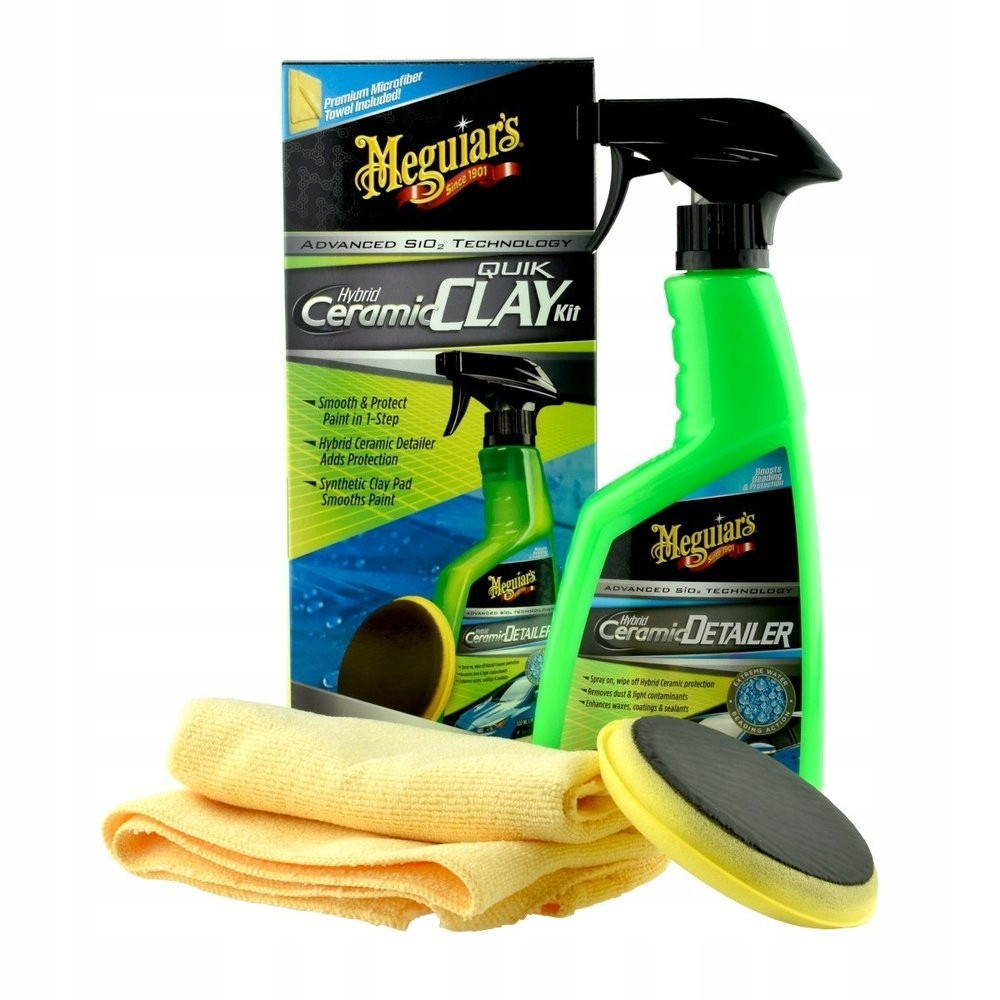 Набір для очищення кузова автомобіля з ефектом кераміки Meguiar's Hybrid Ceramic Quik Clay Kit (G200200)