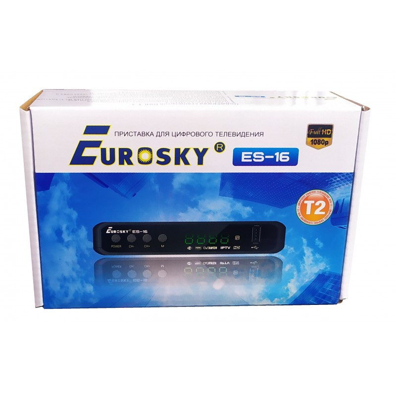 Тюнер Т2 Евроскай Es-16 ТМ Eurosky +IPTV+YouTube Китай - фото 1 - id-p1835850301