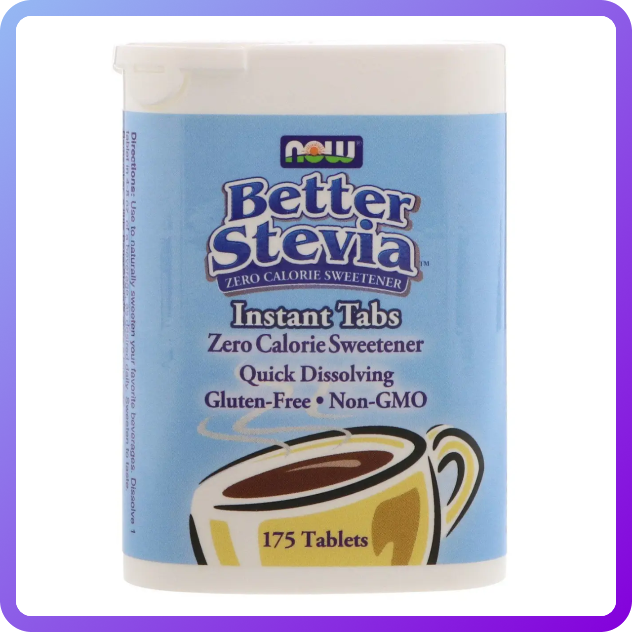 Низькокалорійний замінник цукру Better NOW Stevia instant tabs (175 таб) (102737)