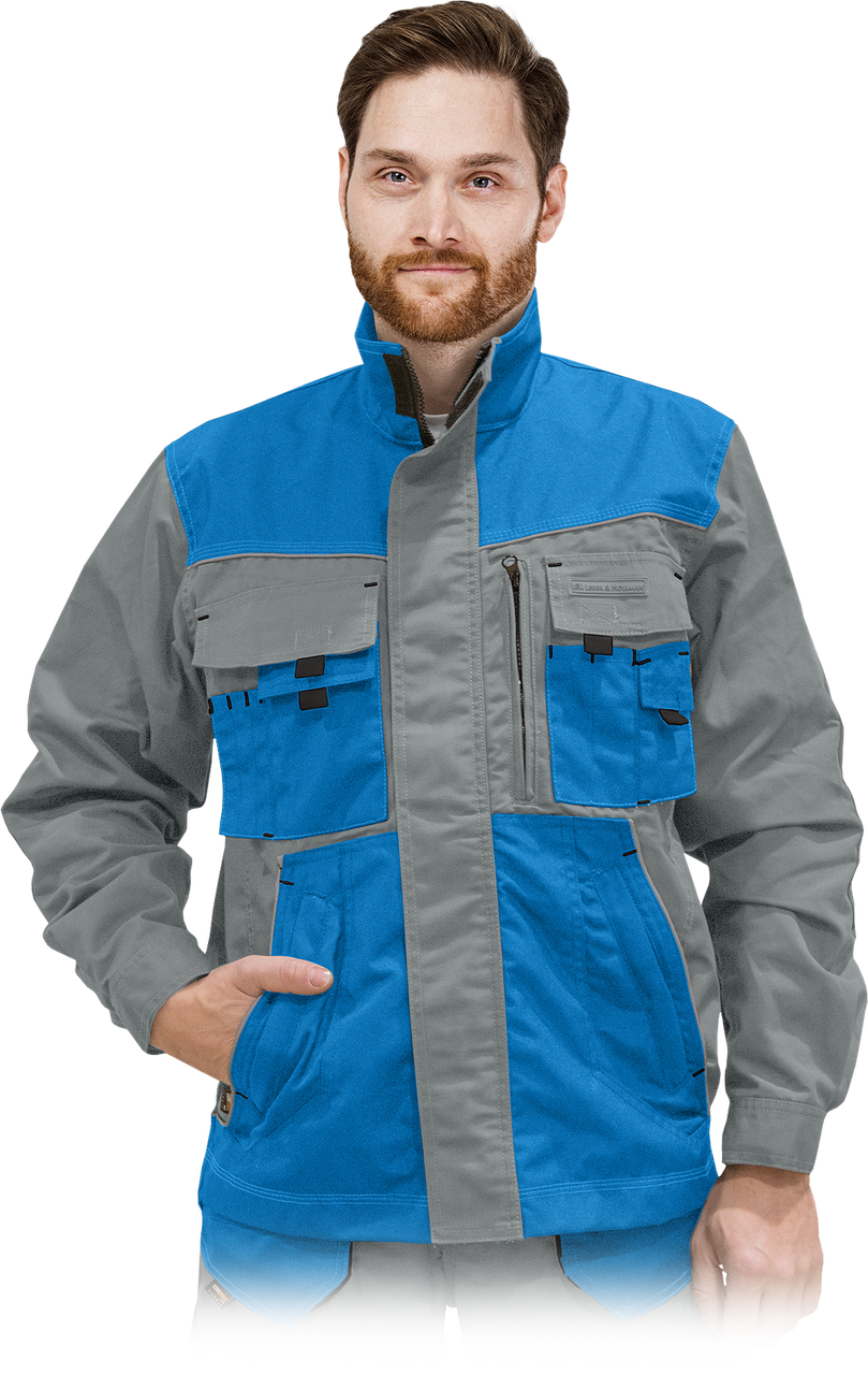 Куртка чоловіча робоча Lebber&Hollman FORMEN LH-FMN-J світло-сіро-синя-чорна, фото 1