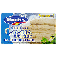 Скумбрія в соняшниковій олії Монтей Montey en aceite de girasol 65/90g 24шт/ящ (Код: 00-00014163)