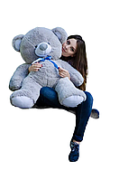 Ведмідь великий ведмедик м'яка іграшка високоякісний плюш наповнювач - синтепон/холофайбер сірий 100 см
