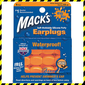 Дитячі беруші Mack's Pillow Soft Orange (6 пар!). США.
