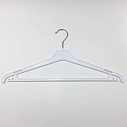 Пластикові вішаки для одягу W-PY45 білого кольору, довжина 450 мм