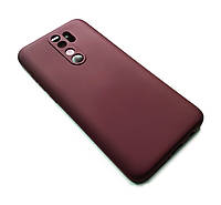 Силіконовий чохол soft touch з мікрофіброю для Xiaomi Redmi Note 8 pro бордовий захист камери