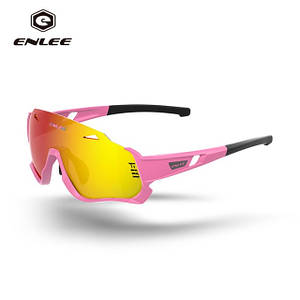 Велосипедні підліткові окуляри Enlee E100 (на 5-14 років) зі змінними лінзами Рожевий