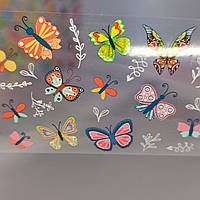 Фольга для дизайна ногтей с бабочками 02 4х50см