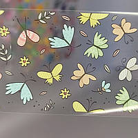 Фольга для дизайна ногтей с бабочками 05 4х50см