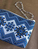 Сумочка-клатч нареченої в українському стилі, Синя, фото 2