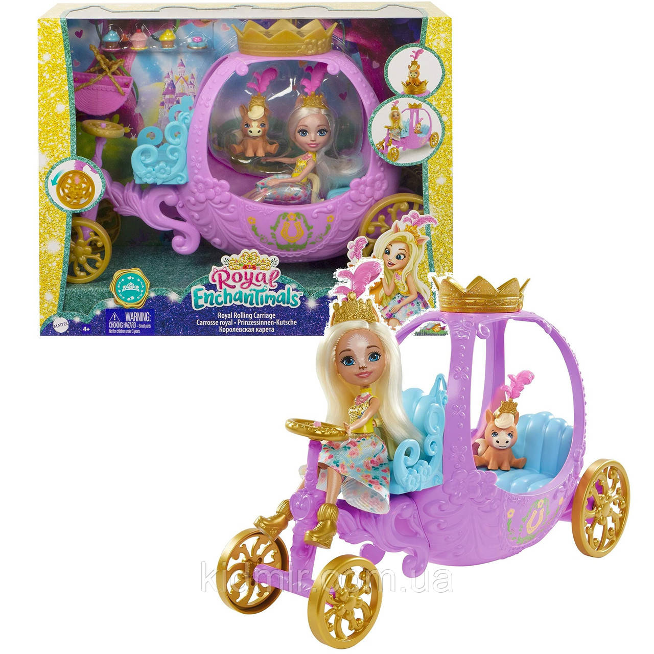 Enchantimals GYJ16 Набір Королівська карета і лялька Пенелопа Поні, фото 1