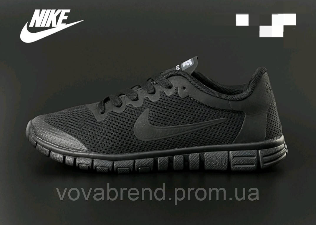 Кросівки чоловічі чорні Nike Free Run 3,0