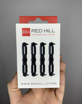 Авторамки Тримачі номерних знаків Red hill Рамки «невидимки» нового покоління Чорний (KG-7916)