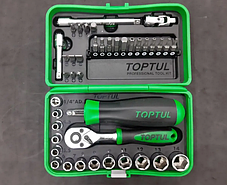 Набір головок і біт з тріскачкою 1/4" 41шт TOPTUL GADW4101, фото 4