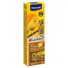 Ласощі для канарок та інших птахів Vitakraft Kracker Original + Egg & Grass Seeds 54 г