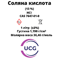 Соляная кислота Hydrochloric acid 13% 1 л