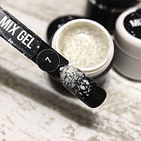 Гель мікс з пластівцями матовими Nailapex Mix Gel №7, білий