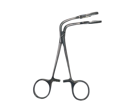 П-1 Пінцет закритий вигнутий для взяття слизової губи 125 мм., фото 1