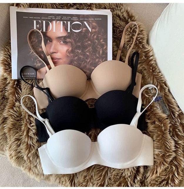 Базовий гладкий бюстгальтер - анжеліка з PUSH UP, на кісточках, фото 1