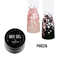 Гель микс для дизайна ногтей Nailapex Mix Gel №14 Вышиванка нежно розовая