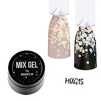 Гель микс для дизайна ногтей Nailapex Mix Gel №15 Вышиванка бежевая