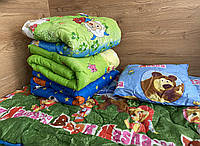 Детское одеяло с подушкой оптом от 5 шт в ассортимете Одеялко в кроватку 110*140 с подушкой