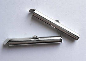 Затискач порожнистий для біжутерії 4 см, діаметр 3 мм, мед.сталь MS1767-9