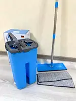 Швабра Easy Flat Mop з відром і самовіджимом — Комплект для прибирання