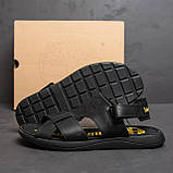 Літні чоловічі шкіряні сандалі-босоніжки Timb чорні класичні з натуральної шкіри на літо взуття *Т-10 ч*, фото 4