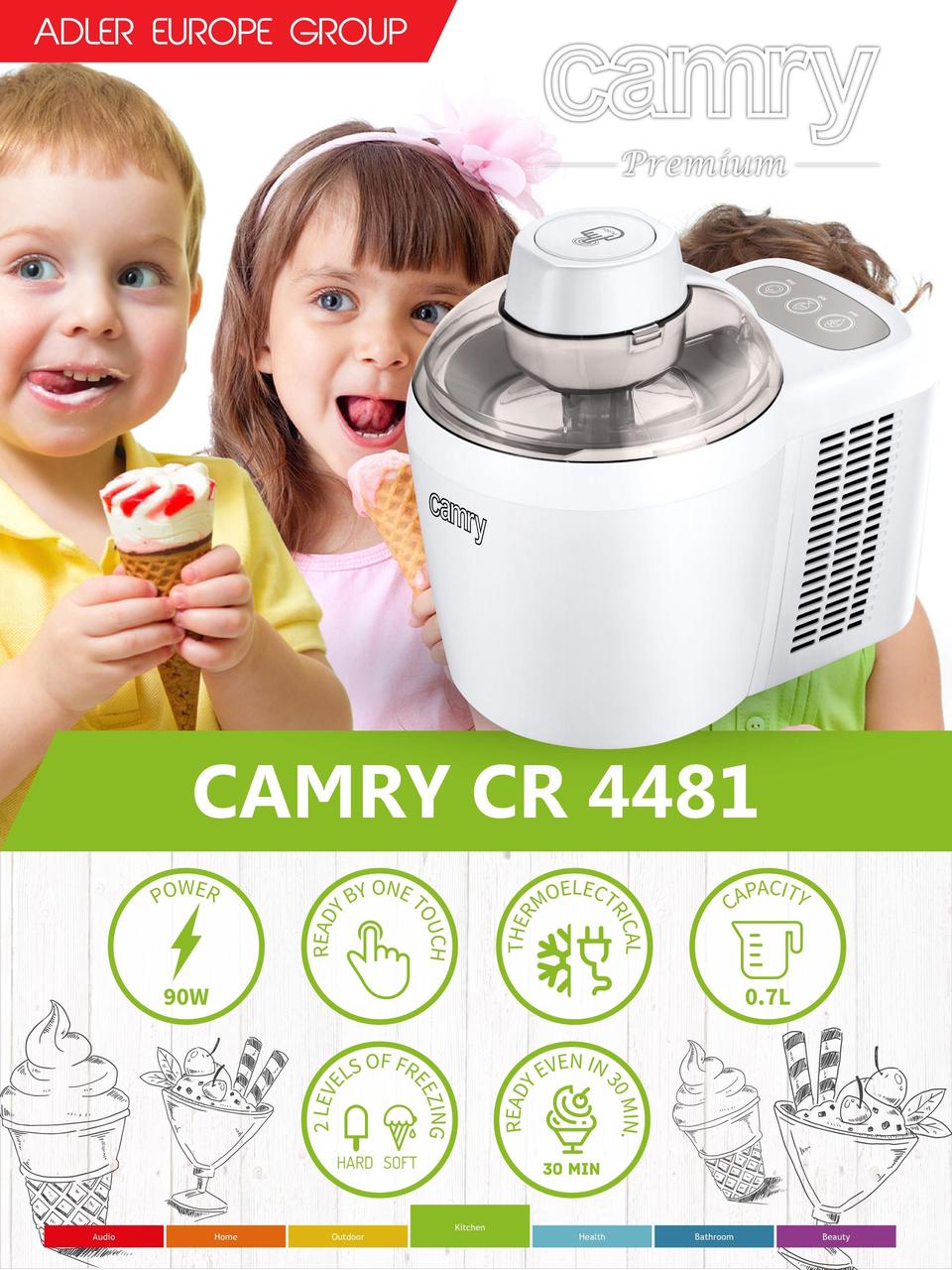 Морозивниця автоматична Camry CR 4481