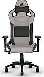 Комп'ютерне крісло для геймера Corsair T3 Rush Light Grey, фото 4