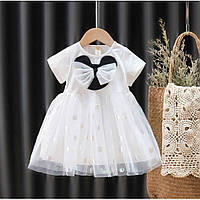 Нарядное детское белое платье с фатином
