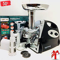 Компактна м'ясорубка із соковичавницею й насадкою Кебе для ковбас, Потужна німецька м'ясорубка з реверсом