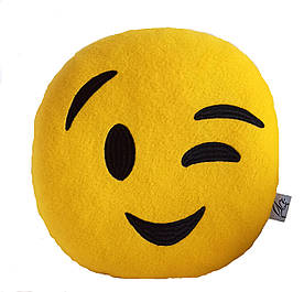Подушка у подарунок декоративна м'яка іграшка смайлик Флірт Emoji дитині дівчині хлопцю в машину