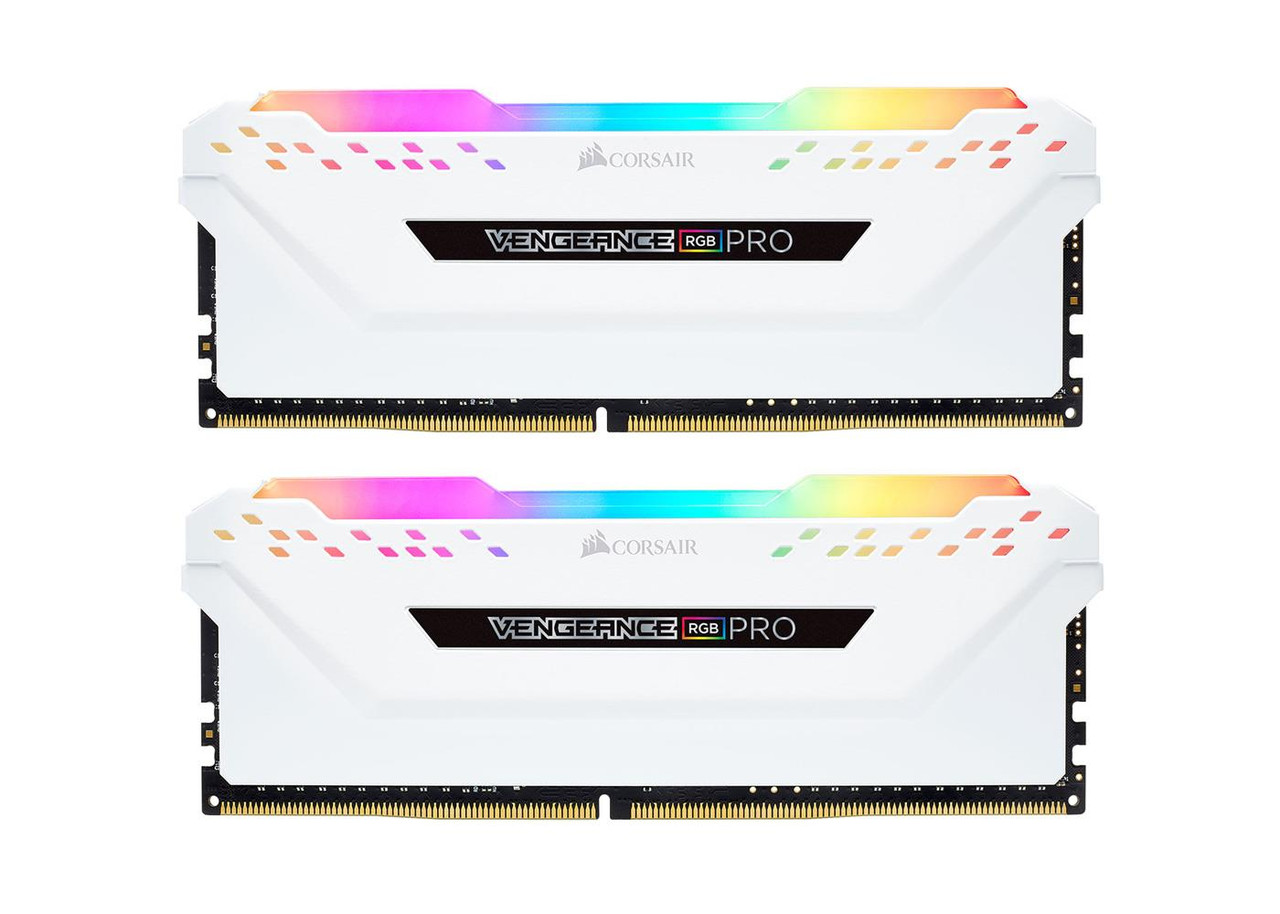 Пам'ять для настільних комп'ютерів Corsair 16 GB (2x8GB) DDR4 3200 MHz Vengeance RGB Pro White (CMW16GX4M2C3200C16W), фото 1