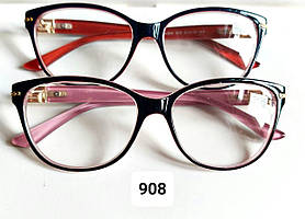 Стильні жіночі окуляри для зору метелики Модель 908 червоні рожеві