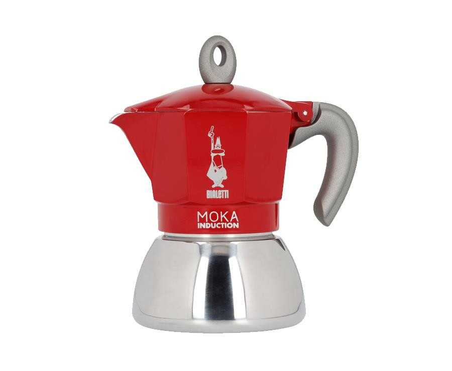 Гейзерная кофеварка Bialetti New Moka Induction 6 чашек Red (0006946) - фото 1 - id-p1338497394