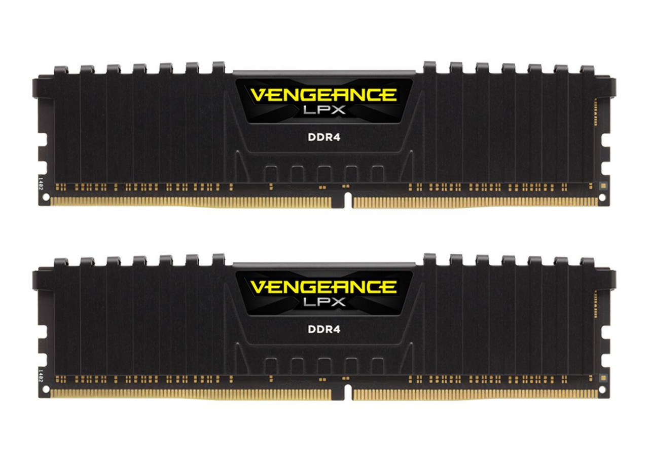 Пам'ять для настільних комп'ютерів Corsair 16 GB (2x8GB) DDR4 3000 MHz Vengeance LPX Black (CMK16GX4M2D3000C16), фото 1