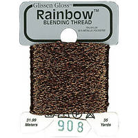 Rainbow Blending Thread 908 Black Copper Металлизированное мулине Glissen Gloss RBT908