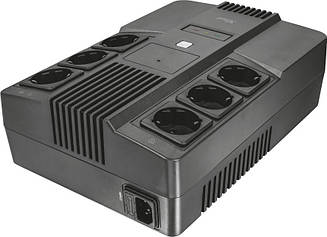 ДБЖ безперервної дії (Online) Trust Maxxon 800VA UPS with 6 standard wall power outlets BLACK 23326